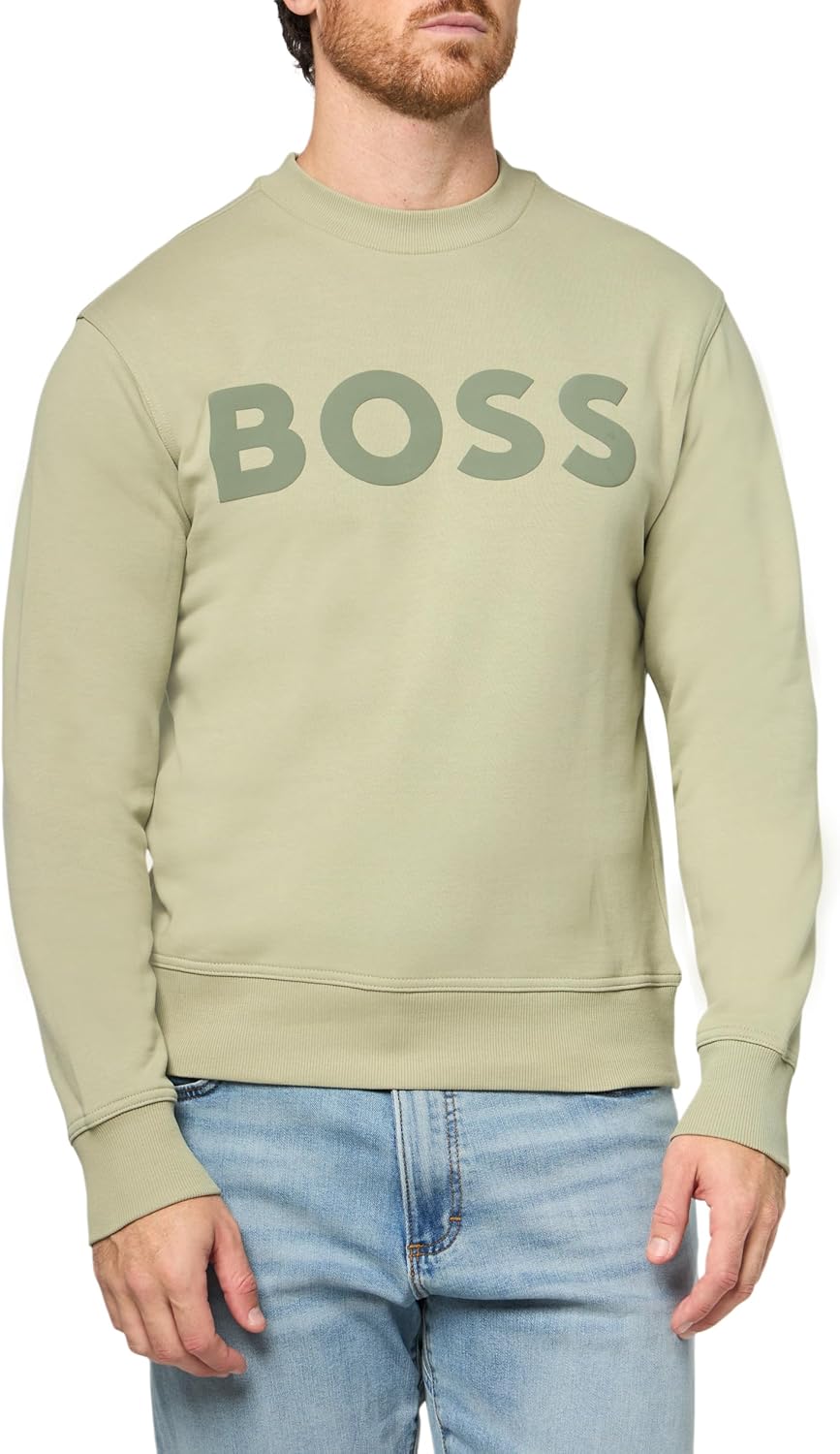 

BOSS мужской свитшот с логотипом Bold Logo, френч терри, Moss Green