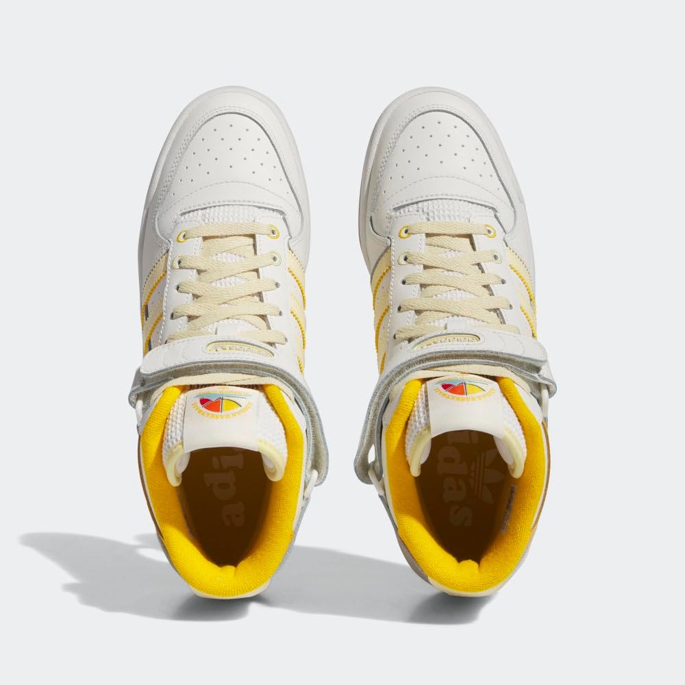 Мужские кроссовки adidas Originals Forum Mid, белый/желтый — фото 4