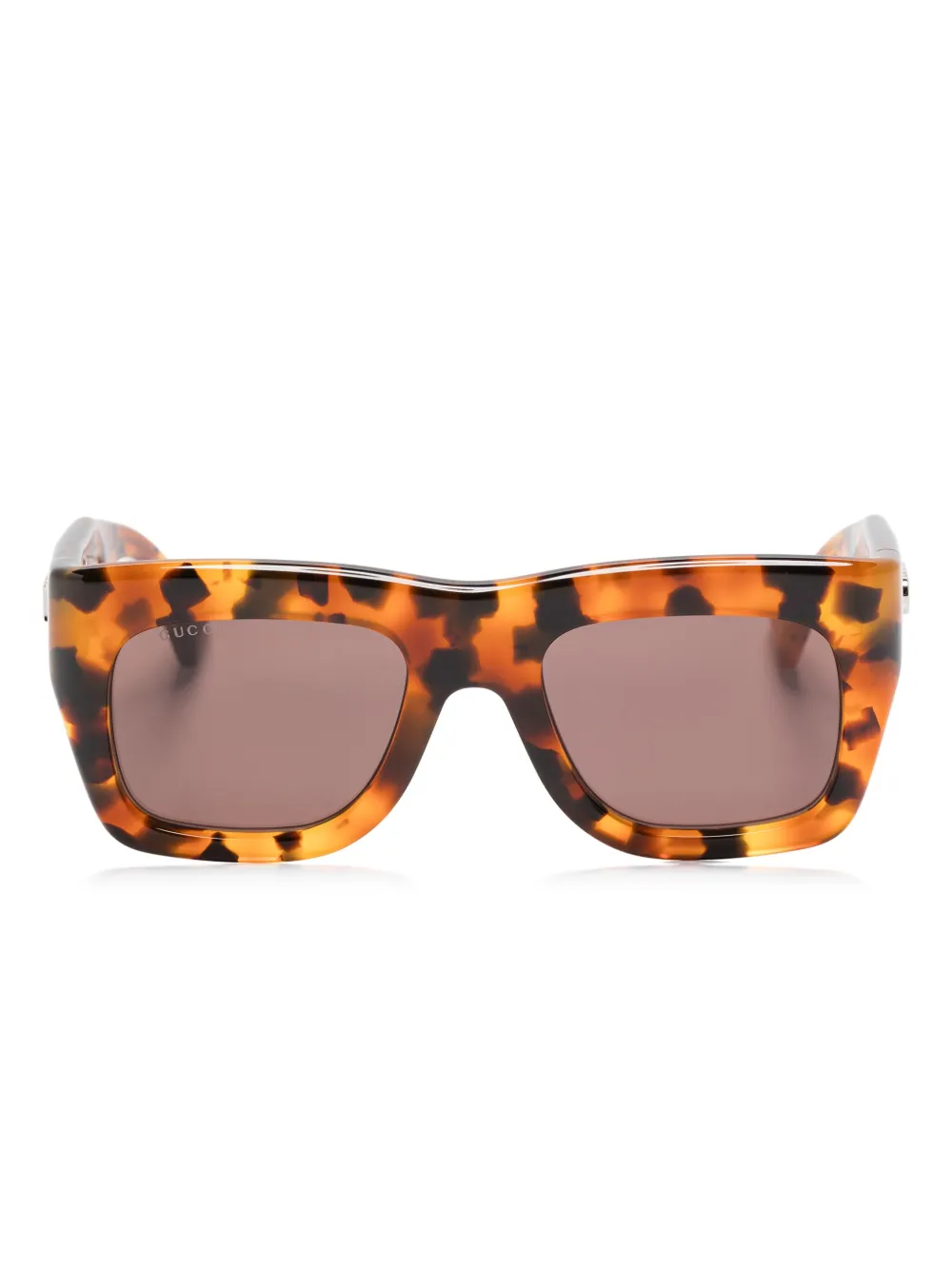 

Солнцезащитные очки черепаховой расцветки Gucci Eyewear, коричневый