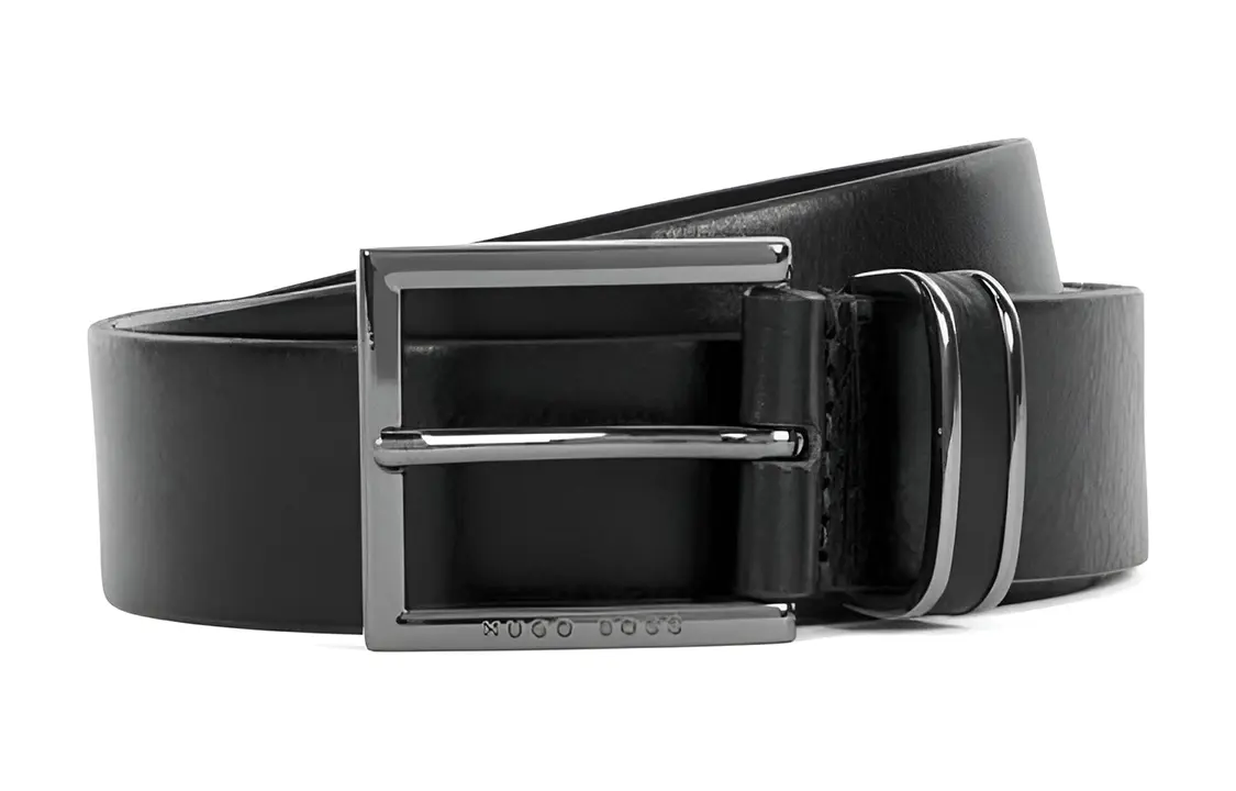 

Мужской кожаный ремень HUGO BOSS, Черный