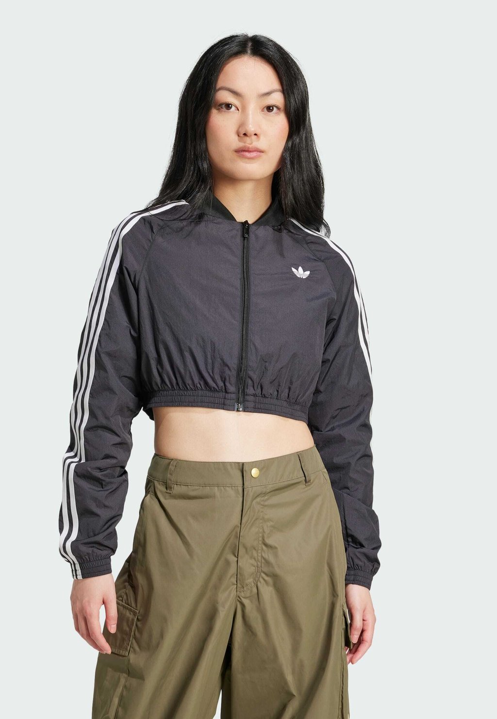 

Куртка-бомбер TEAMGEIST CROPPED adidas Originals, черный