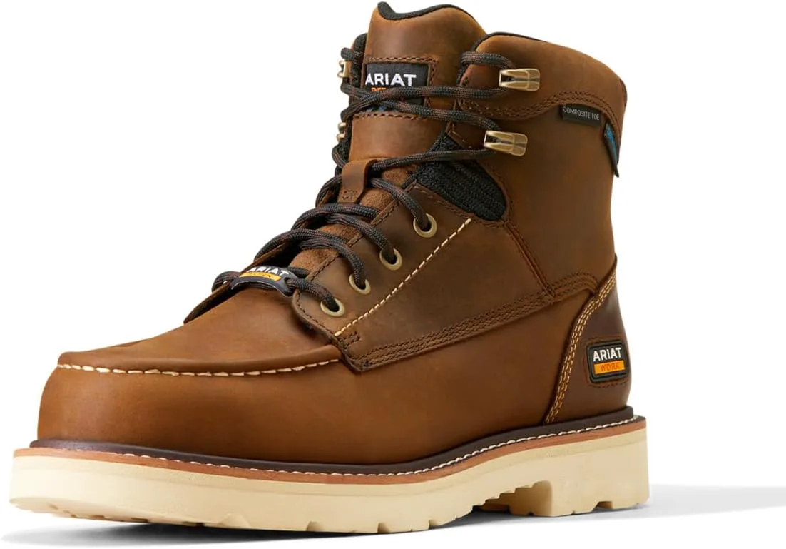 Мужские рабочие ботинки Ariat Rebar Lift 6" с водонепроницаемым составным носком, коричневый — фото 3