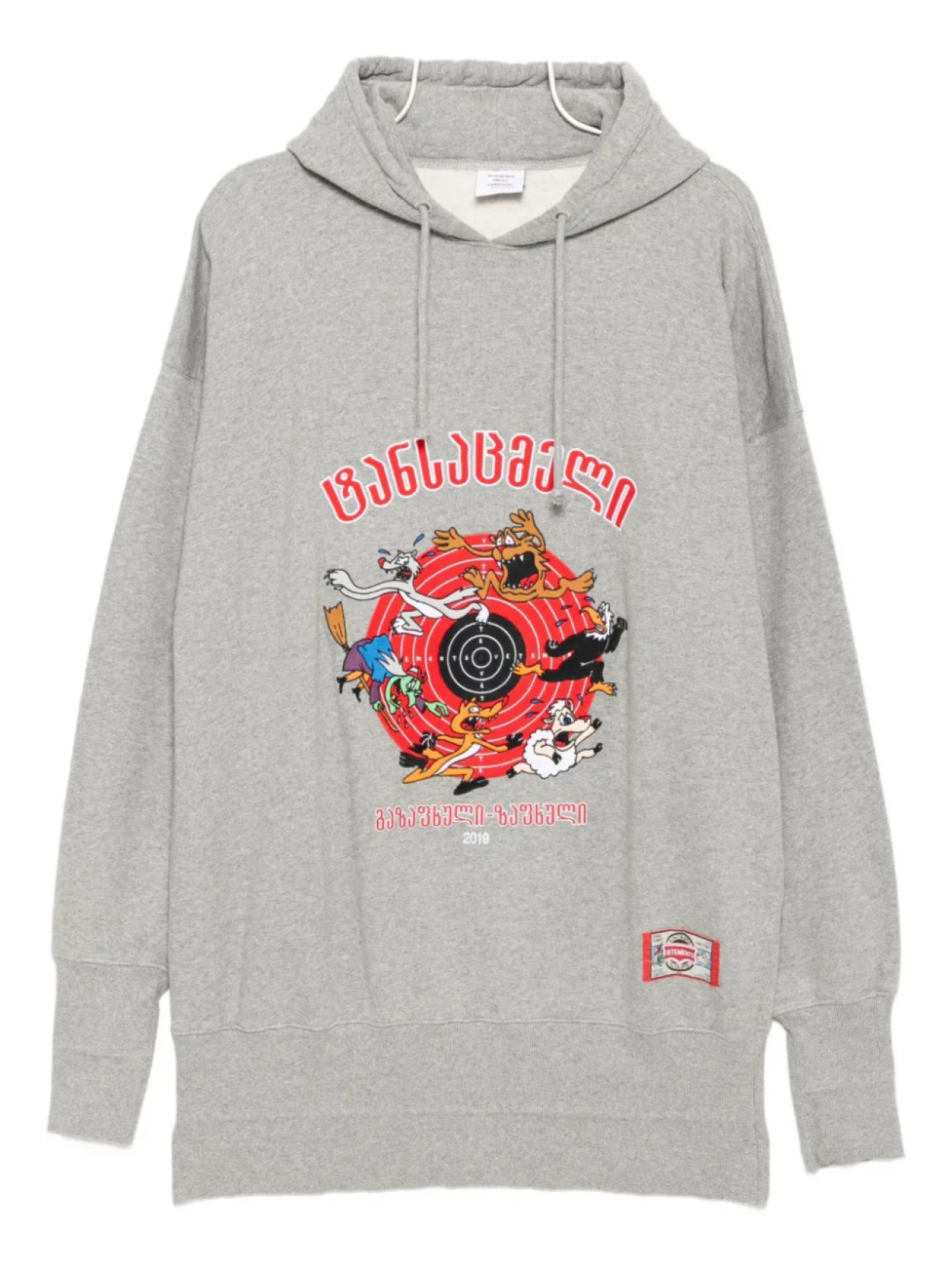 

VETEMENTS худи с вышивкой, серый