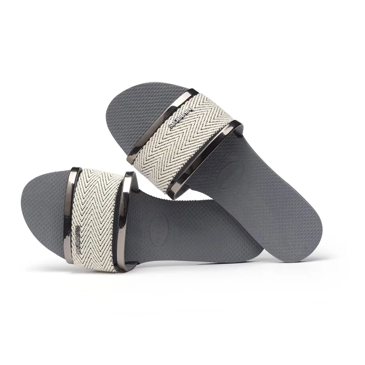 You Trancoso Premium Havaianas Женские шлепанцы, серый/золотой — фото 4