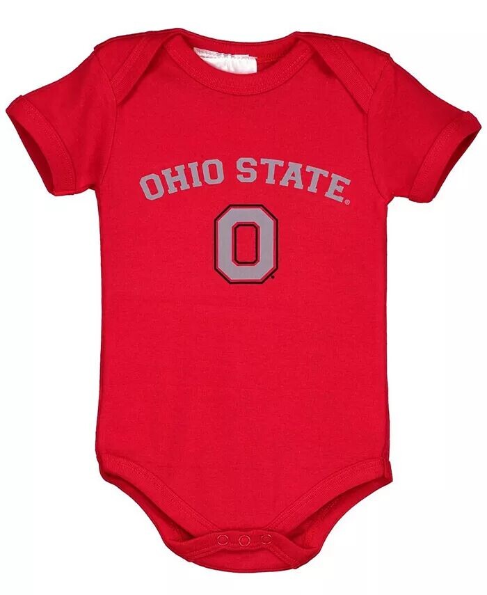 

Боди для мальчиков и девочек Scarlet Ohio State Buckeyes Arch and Logo Two Feet Ahead