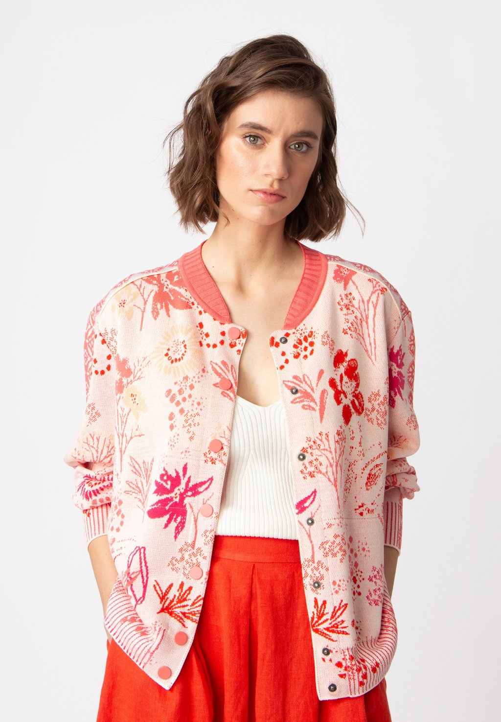 

Кардиган JACQUARD FLORAL PATTERN Ivko, светло-розовый