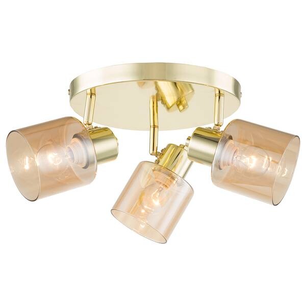 

Потолочный светильник Loistaa KOLIND 3-flammig цвет metall gold glänzend/glas bernsteinfarben