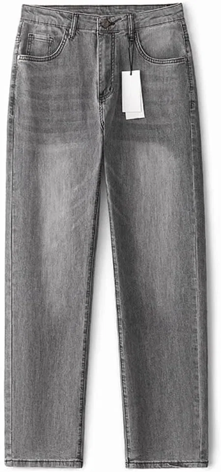 Джинсы прямые, узкие, серые, Men's Stretch Slim Straight Jeans Regular Fit Casual Summer Denim Trousers Fashion Pants — фото 2