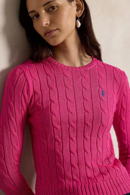 Свитер хлопковый Polo Ralph Lauren, розовый — фото 4