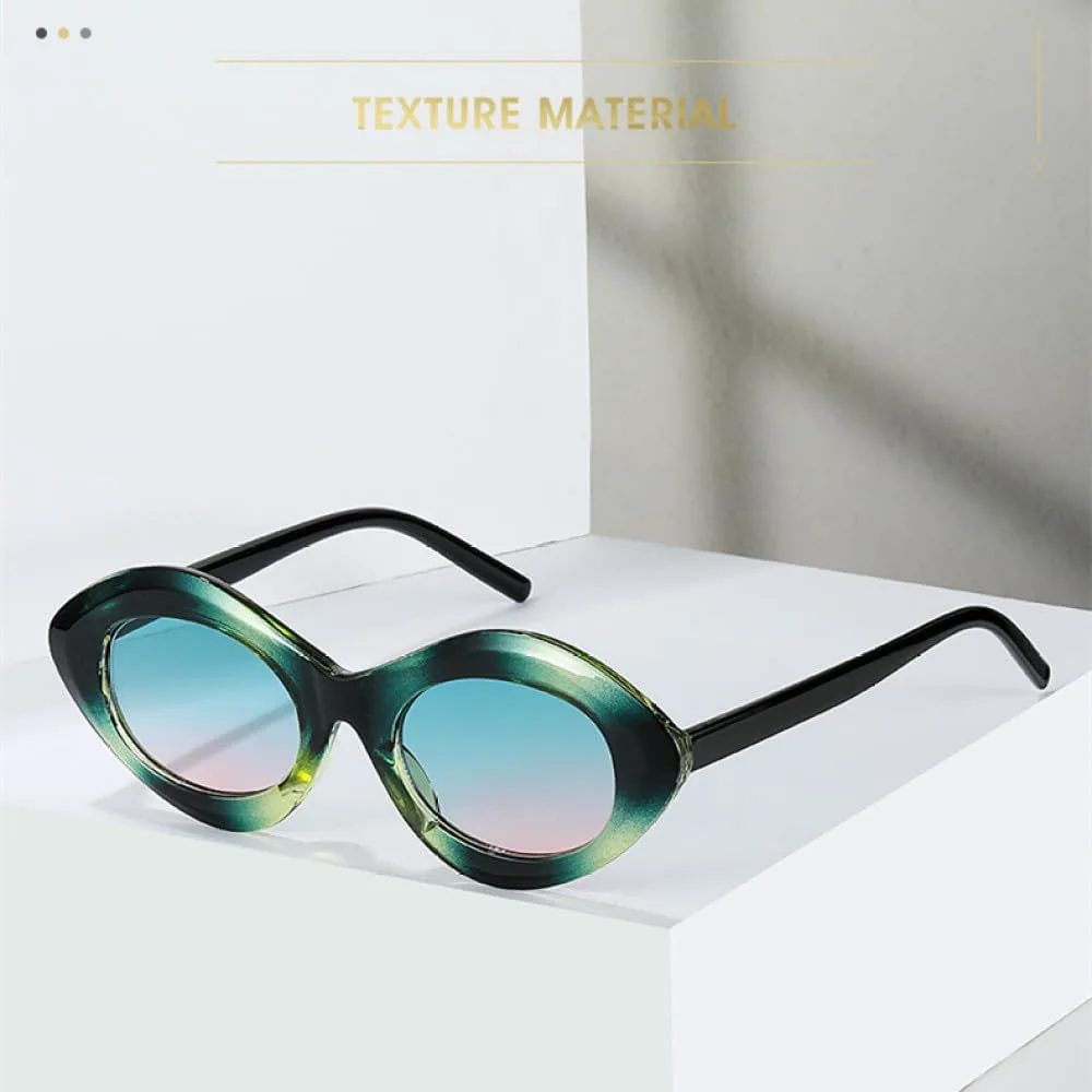 

Овальные солнцезащитные очки 2027 года для женщин и мужчин, с градиентными линзами, в винтажном повседневном стиле, с защитой от УФ-излучения UV400 MTZJH, C2