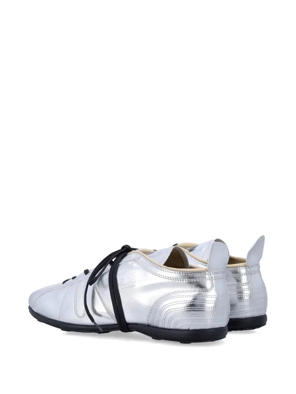 Кроссовки с эффектом металлик и подошвой Vibram Pantofola D'oro, серебряный — фото 4