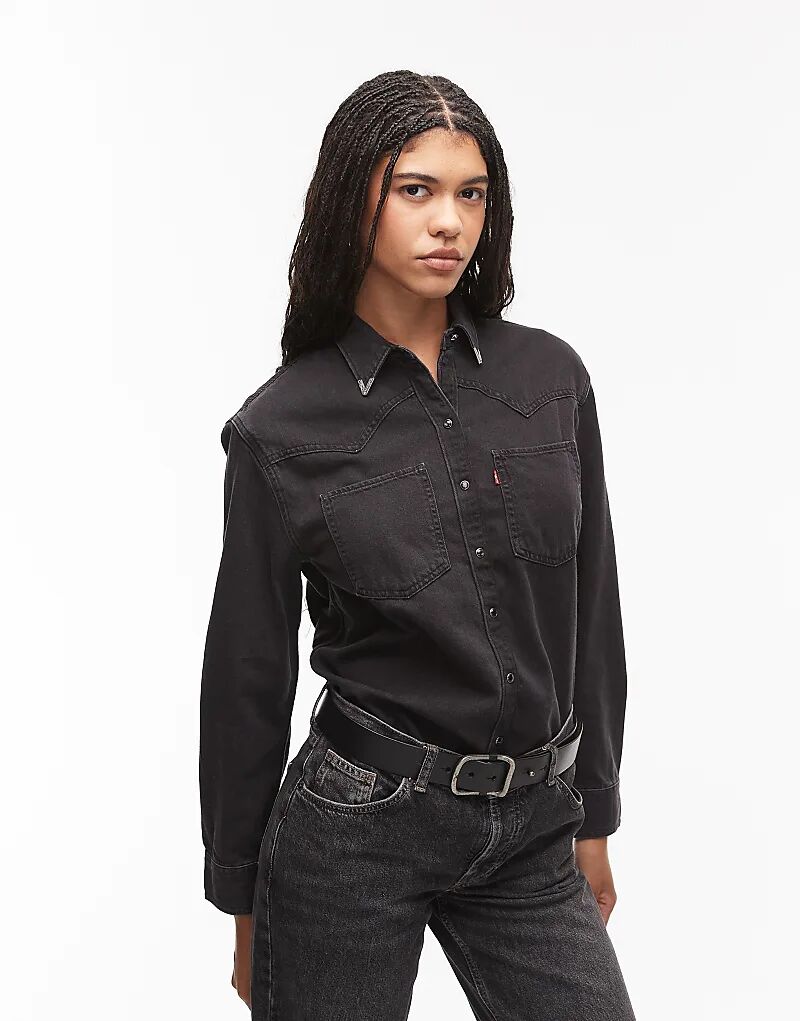 

Джинсовая рубашка Levi's Teodora в стиле вестерн черного цвета