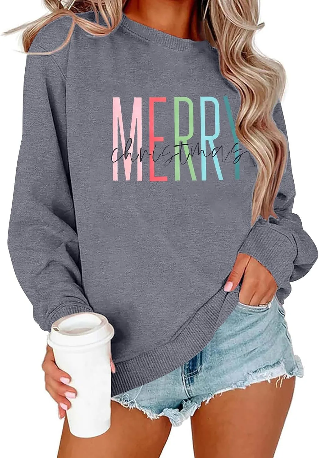 

Свитшот Mzkdieey Merry Christmas для женщин