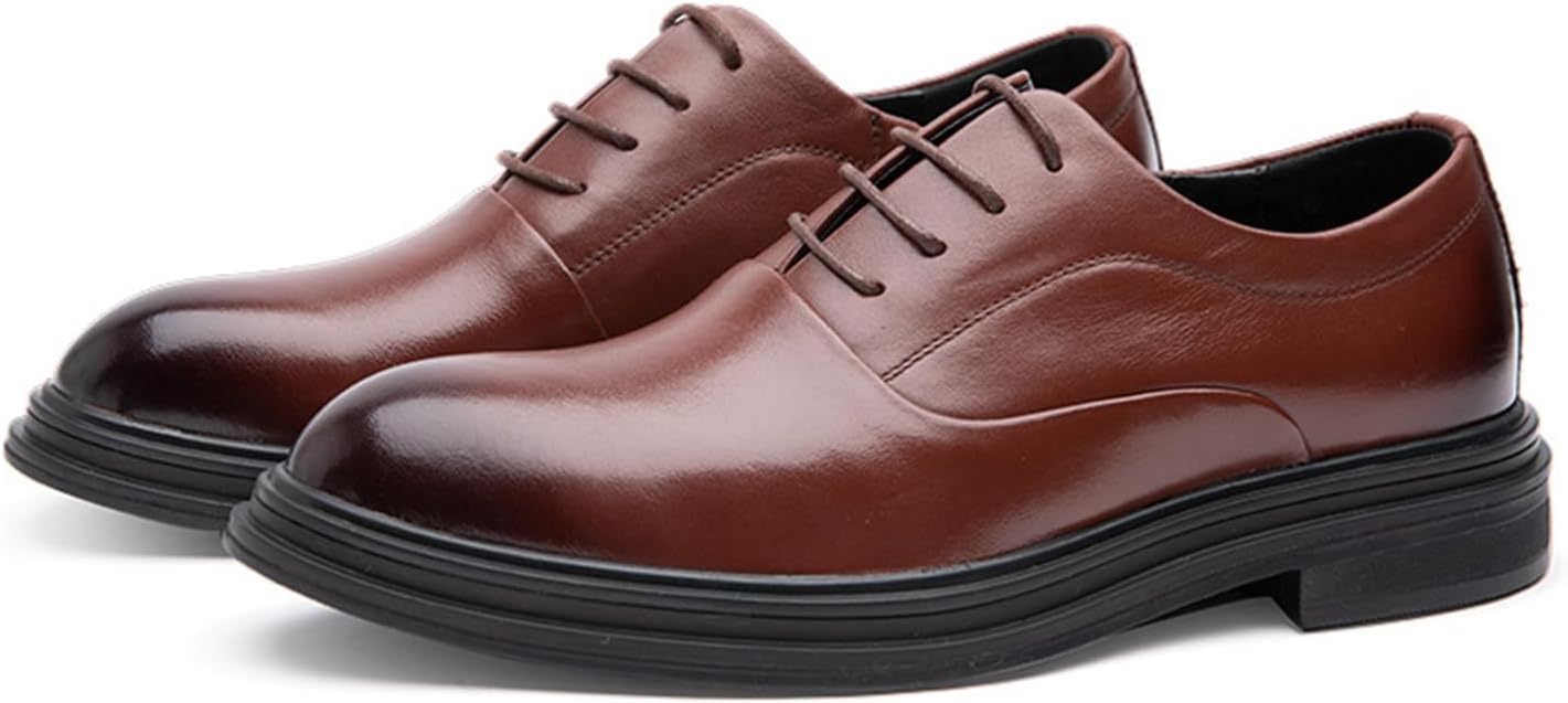 

Мужские классические оксфордские туфли KYOESCAI, удобные туфли для торжественных случаев, стильные деловые туфли-дерби, туфли для свадебного костюма, коричневый