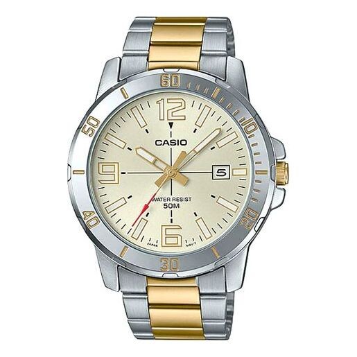 

Часы CASIO Stainless Steel Strap Quartz Waterproof Unisex Mens Light Grey Analog, серый