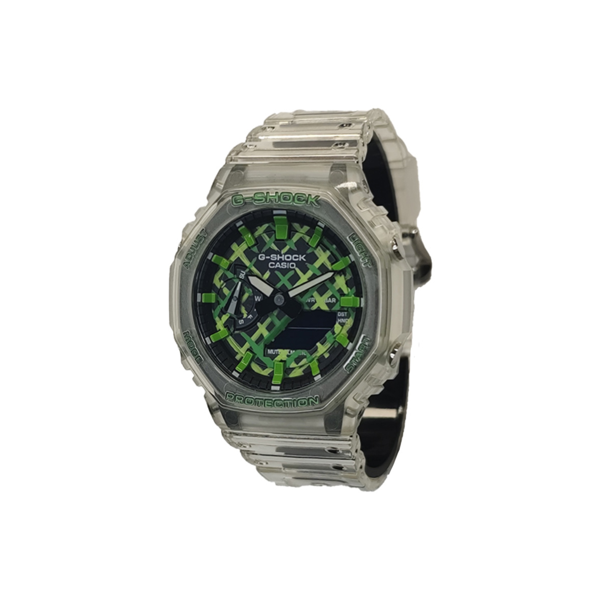

CASIO Часы Men Liquid Crystal/Analog Dual Display Series Red Watch, Green Stripes
