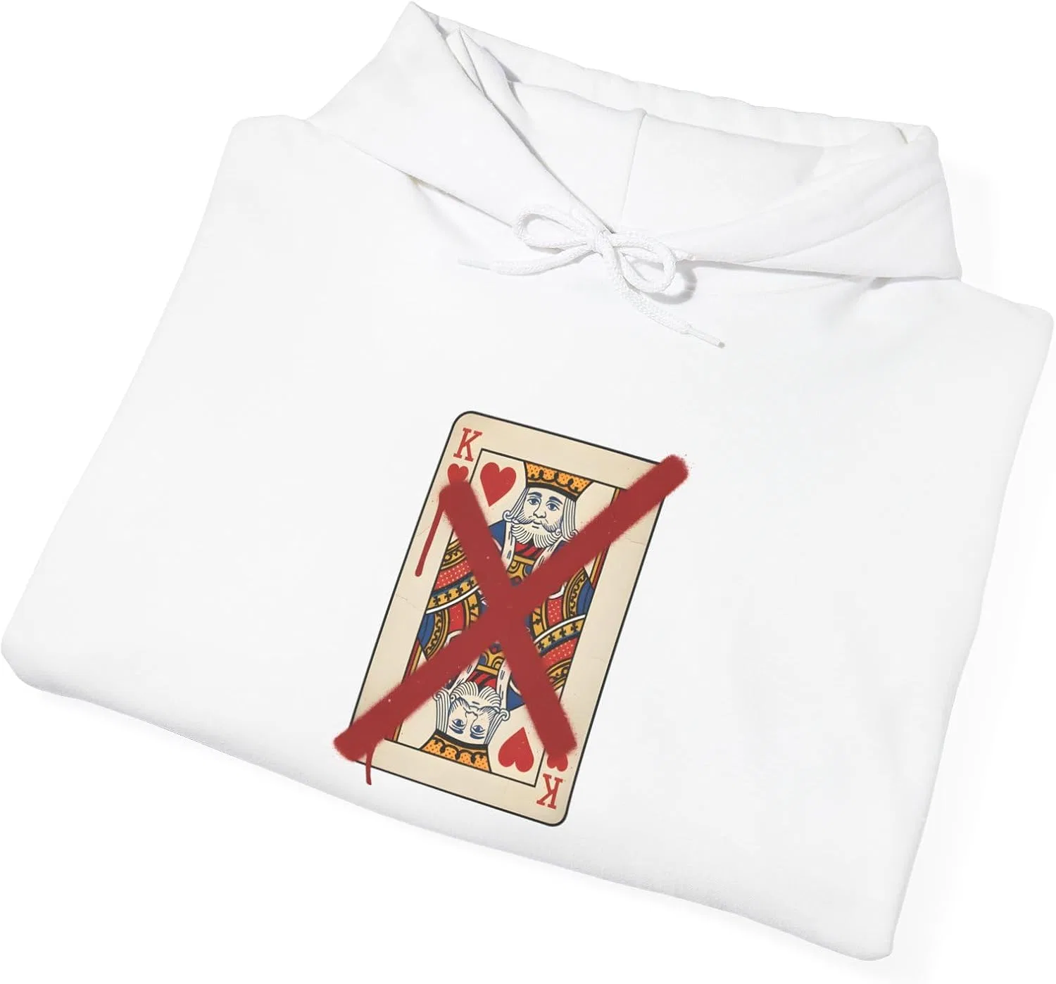 GENERIC Толстовка No Kings Day, принт King of Hearts Red X, унисекс худи из плотной смесовой ткани, уличный стиль No Kings Day — фото 4