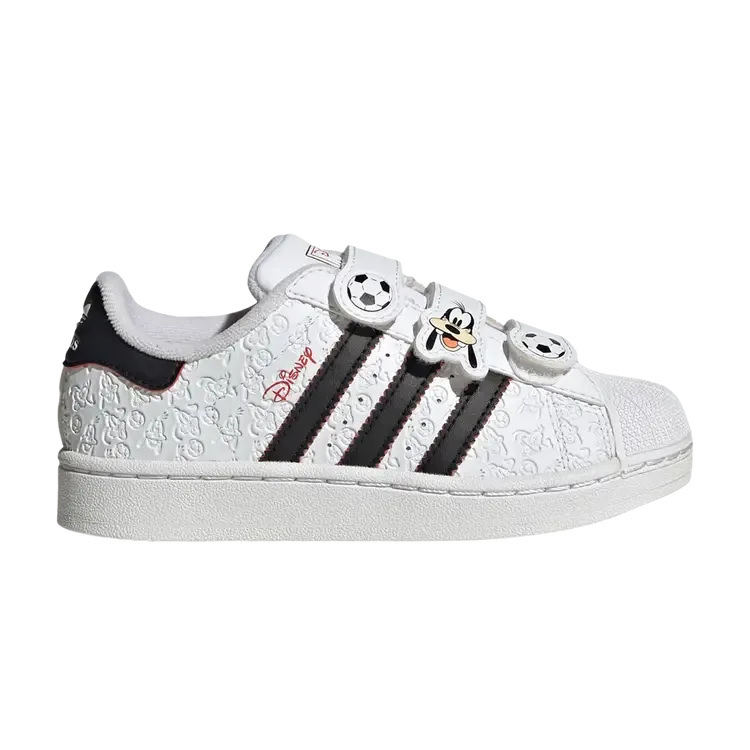 Детские кроссовки Disney x Adidas Superstar II Little Kid 'Cloud White Core Black Red'