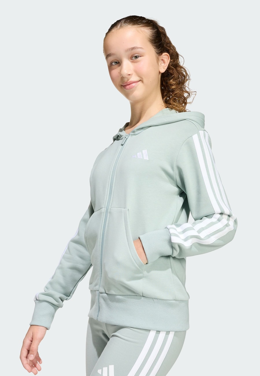 Спортивная толстовка с капюшоном на молнии ADIDAS SPORTSWEAR Essentials, мятный — фото 3