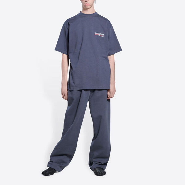 Футболка political campaign t-shirt large fit 'dark grey' Balenciaga, серый — фото 3