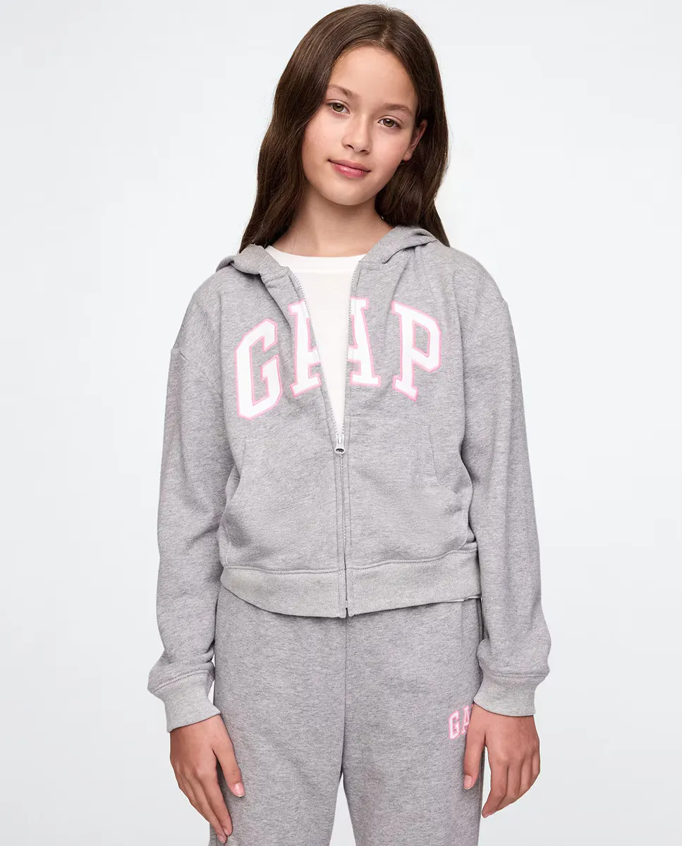 

Толстовка для девочки на молнии спереди Gap, серый