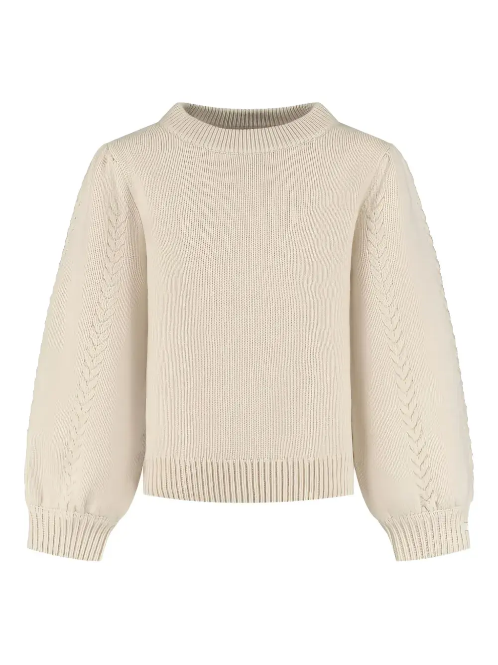 

Свитер с косами и рукавами-буфами Donsje, нейтральный