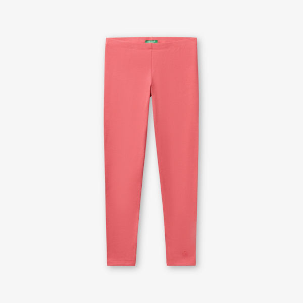 

Леггинсы из стрейч-джерси с вышитым логотипом 6-14 лет Benetton, цвет cyclamen