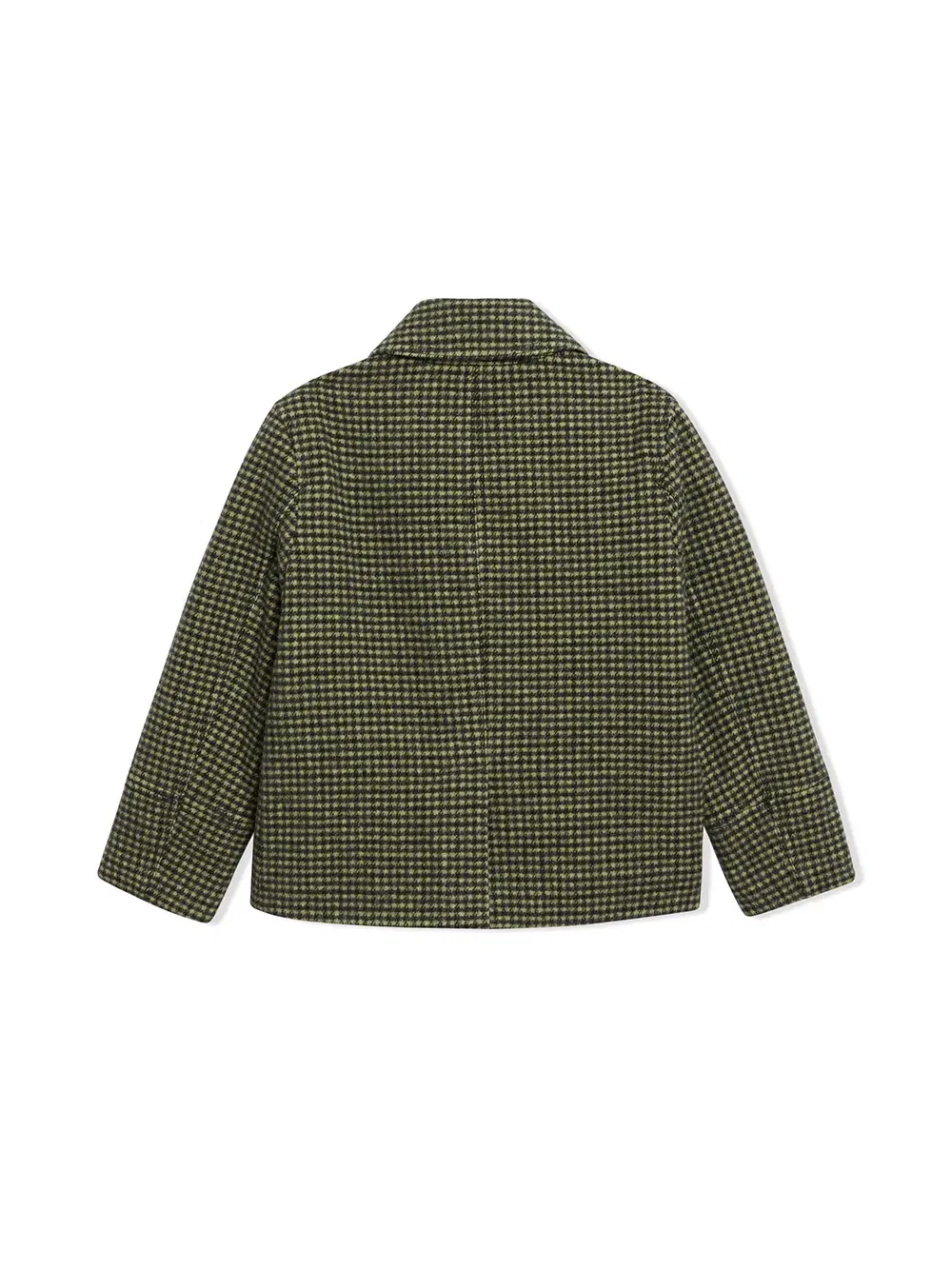 Пальто в клетку Burberry Kids, зеленый — фото 2