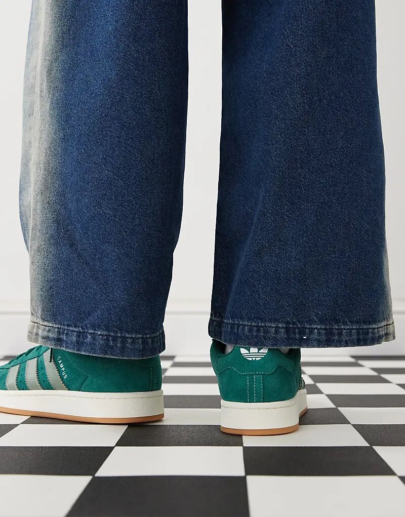 Кроссовки Campus 00 темно-зеленого и серебристого цветов adidas Originals — фото 4