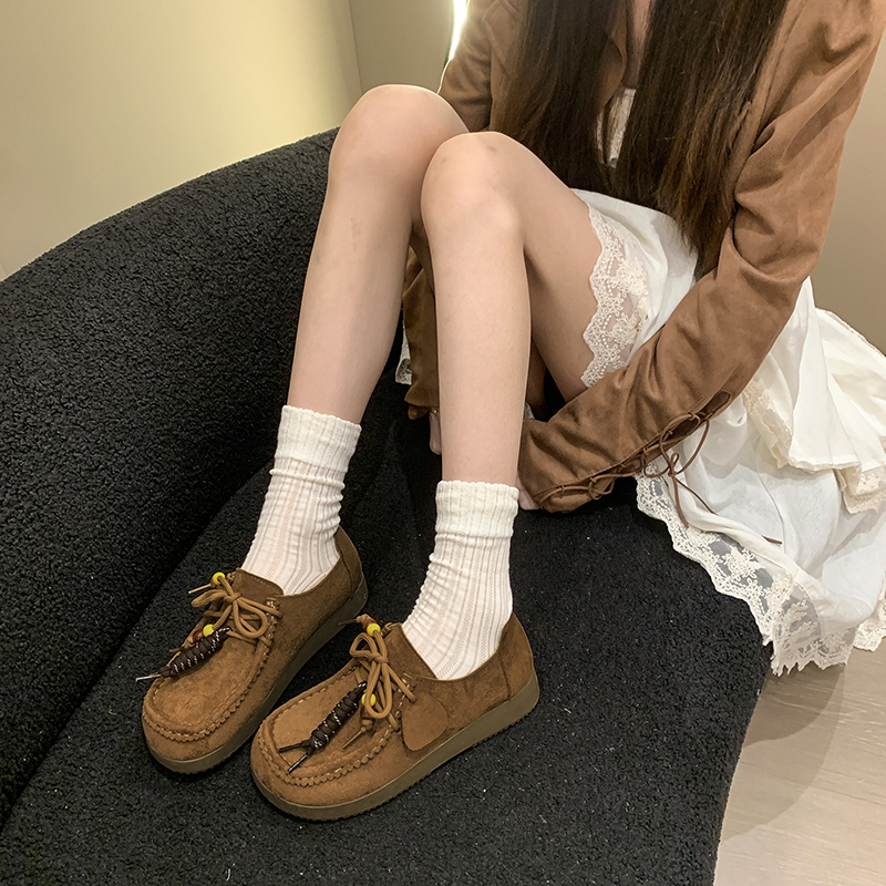 WUJI Полностью закрытые ботинки в стиле Birkenstock повседневные шнурованные гоммино лоферы с низким подъемом без подкладки верблюжий, цвет Camel — фото 3