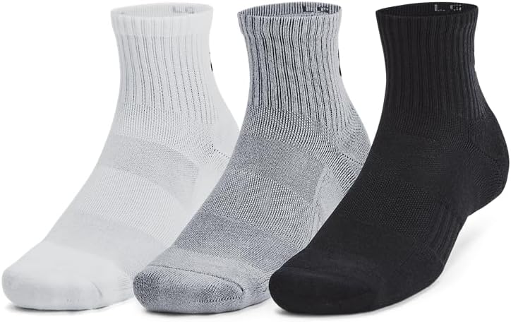 

Under Armour Unisex-Adult тренировочные хлопковые носки Quarter, набор, (035) Steel/White/Black