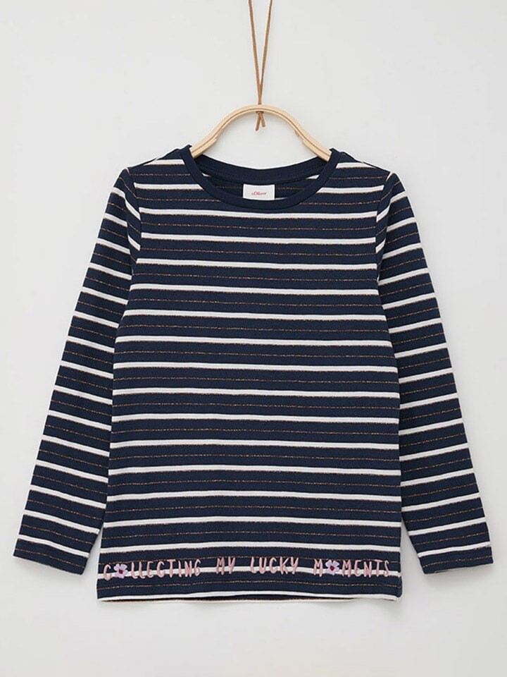 

Лонгслив s.Oliver Longsleeve, цвет Dunkelblau/Weiß/Gold