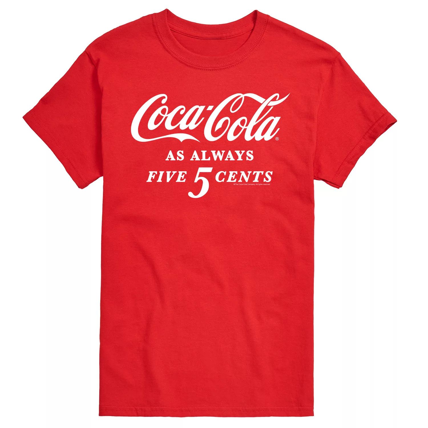 

Мужская футболка с рисунком Coca-Cola As Always Five Cents License, красный