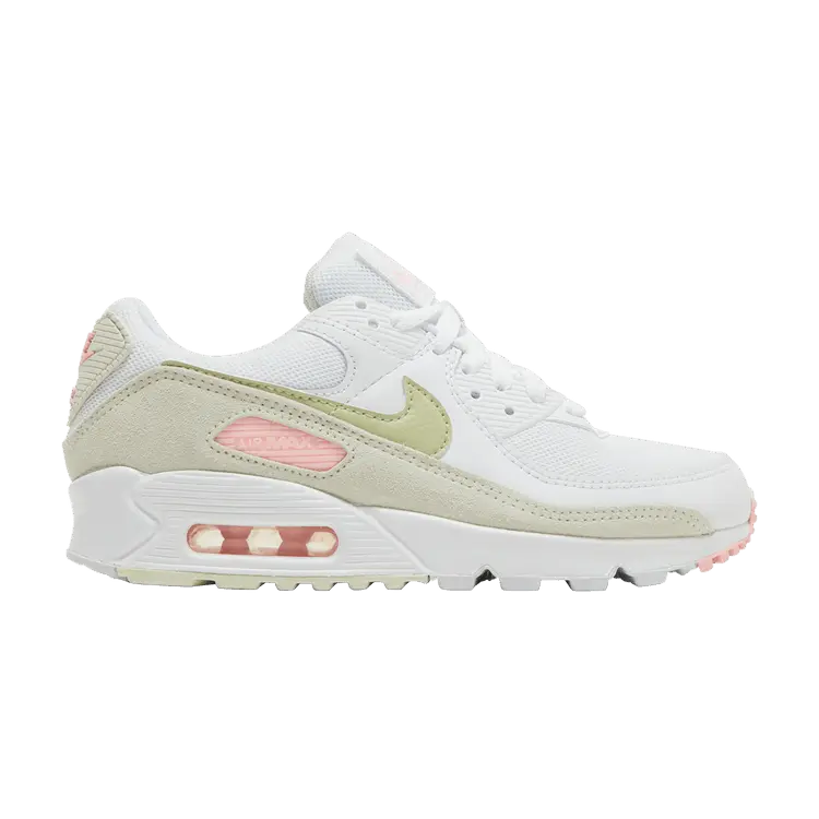 Кроссовки Nike Wmns Air Max 90 'White Light Olive Pink', белый
