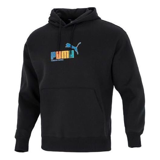

Толстовка essentials rainbow hoodie 'black' Puma, черный