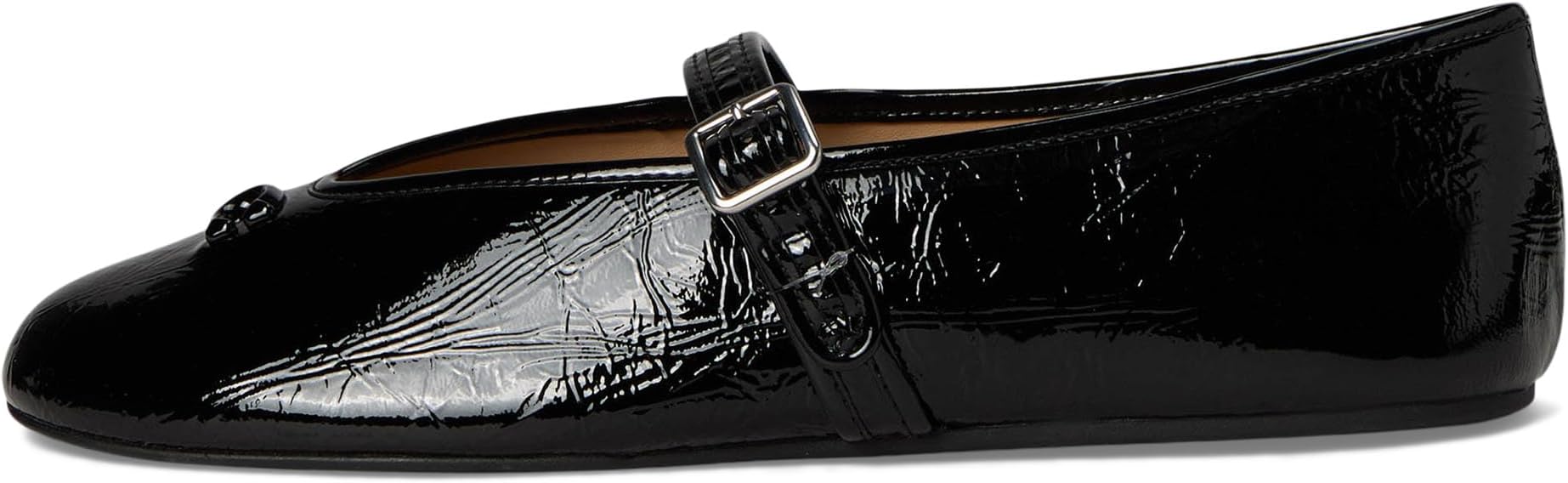 Балетки COACH Sculpted C Crinkle Patent Leather Soft Mary Jane, черный — фото 4