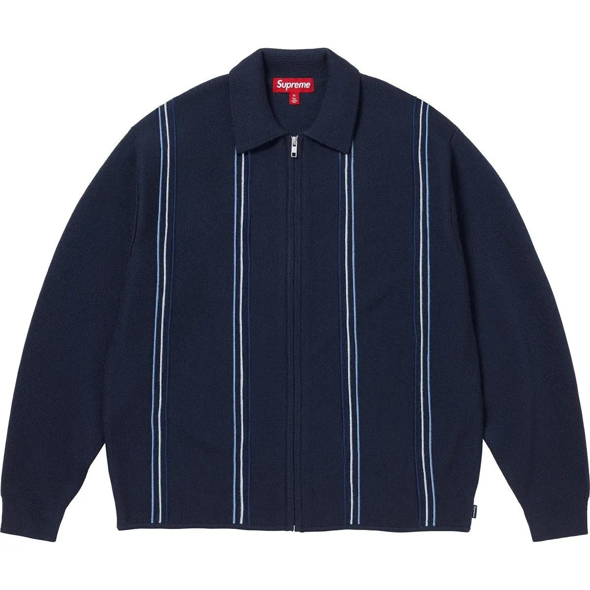 Поло свитер с полосками и молнией FW25 WEEK7 Unisex Supreme, черный — фото 3