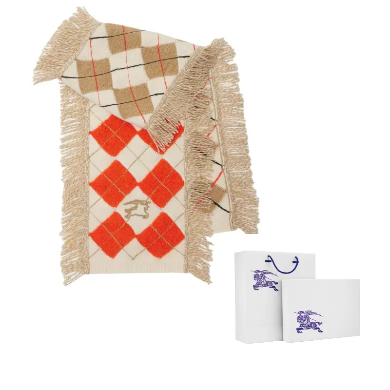 

Burberry Аргайл шарф, Orange Red