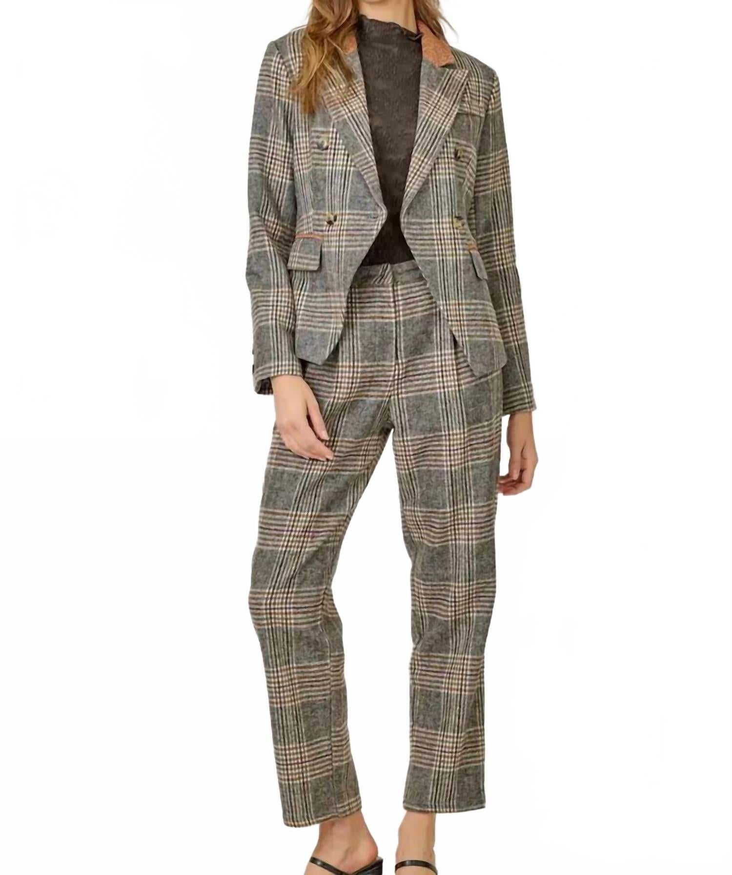 

Mystree Брюки в клетку Drew, цвет каменно-серый