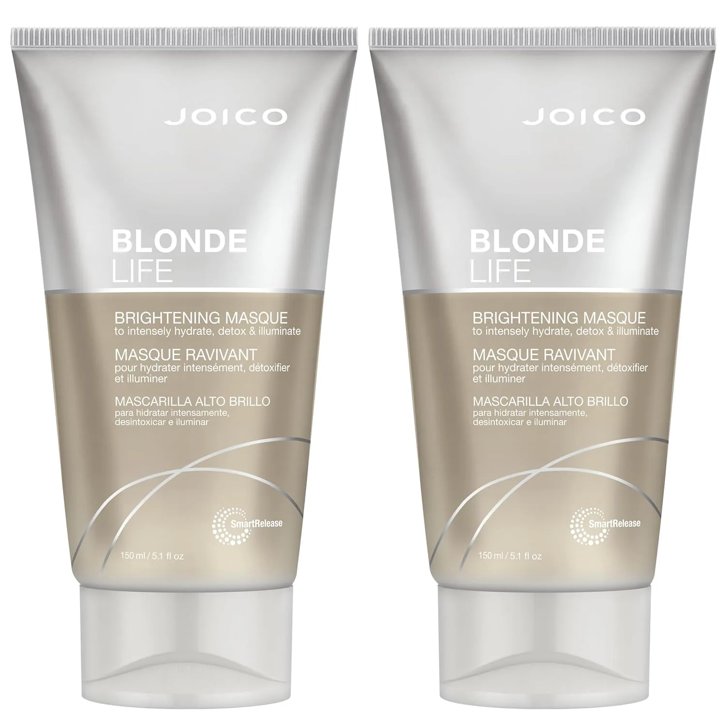 Joico Blonde Life Brightening Masque для блонда, мгновенное увлажнение, нейтрализует хлор и детоксифицирует, придает мягкость и гладкость, без сульфатов, с маслами монои и таману 1 шт. (2 шт.)