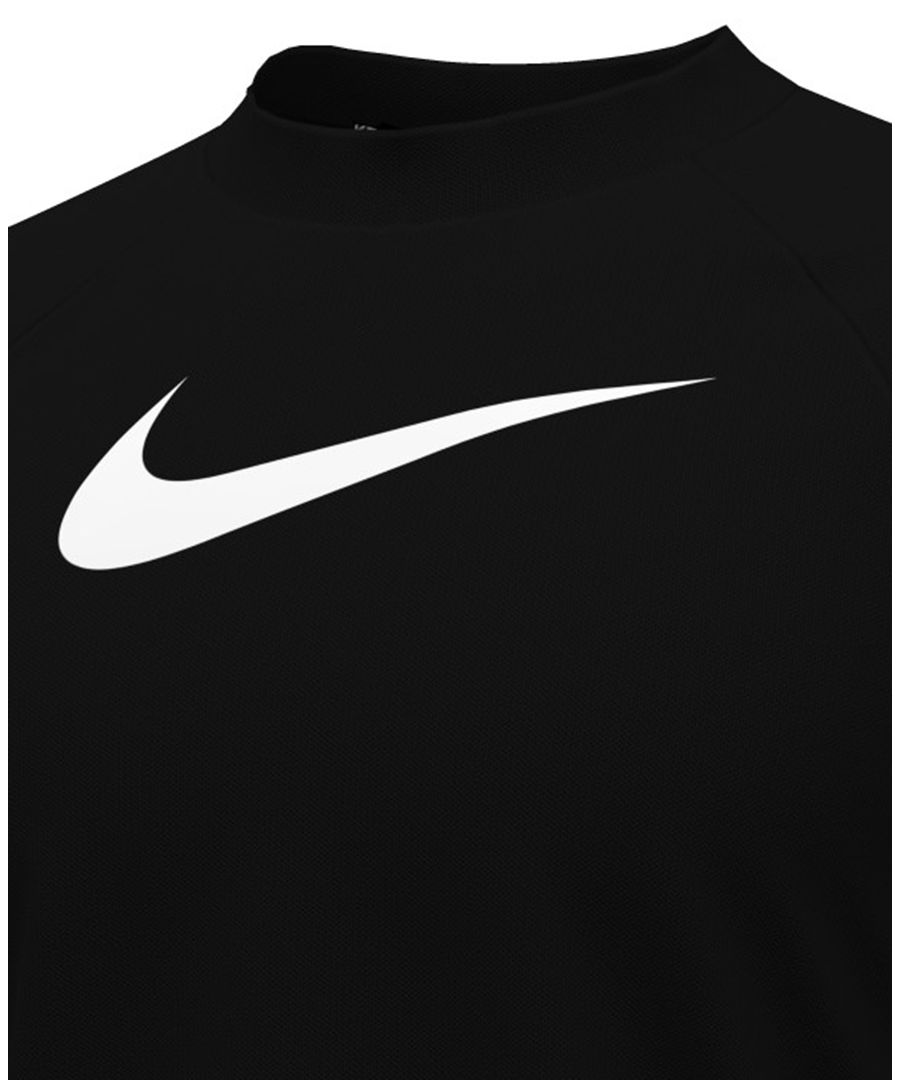 Детская футболка с высоким воротником и коротким рукавом Hydroguard (8-20 лет) Nike, Black — фото 3