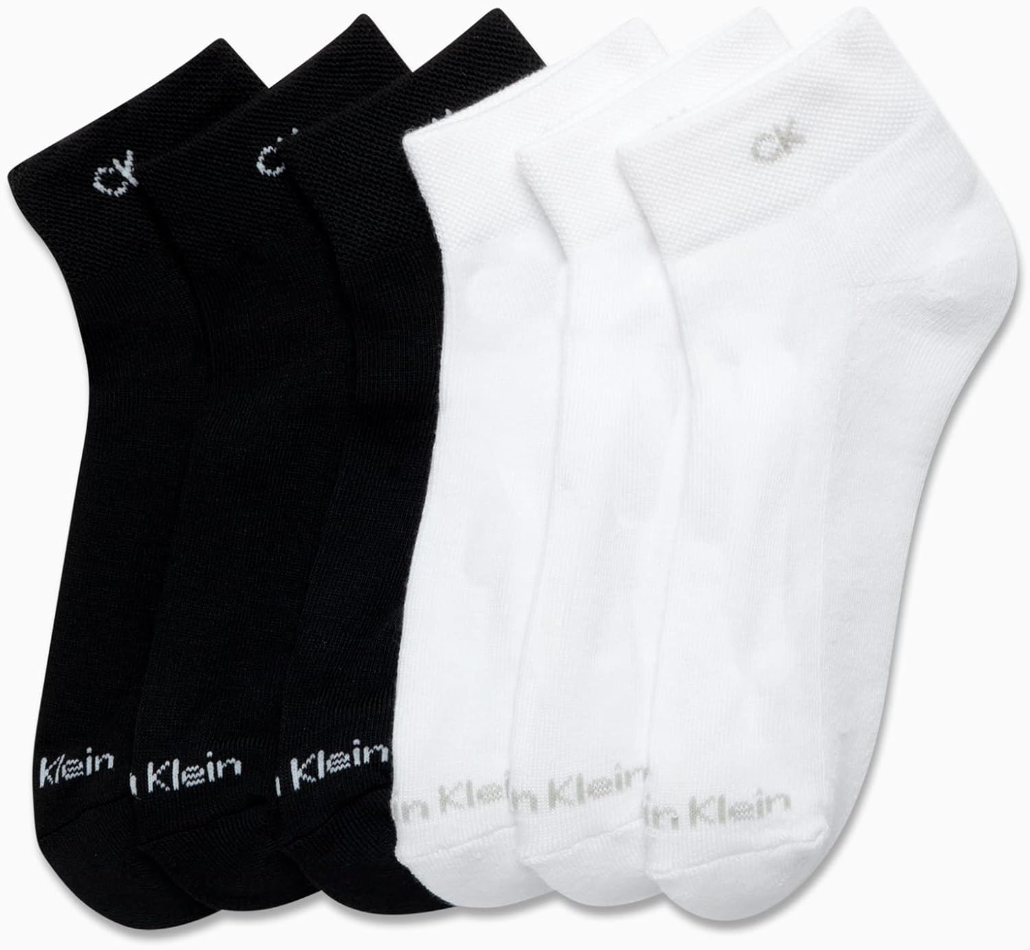 Женские носки Calvin Klein Quarter - 6 пар спортивных носков с мягкой подошвой для женщин - женские спортивные носки (размер: 4-10), Black/White — фото 2