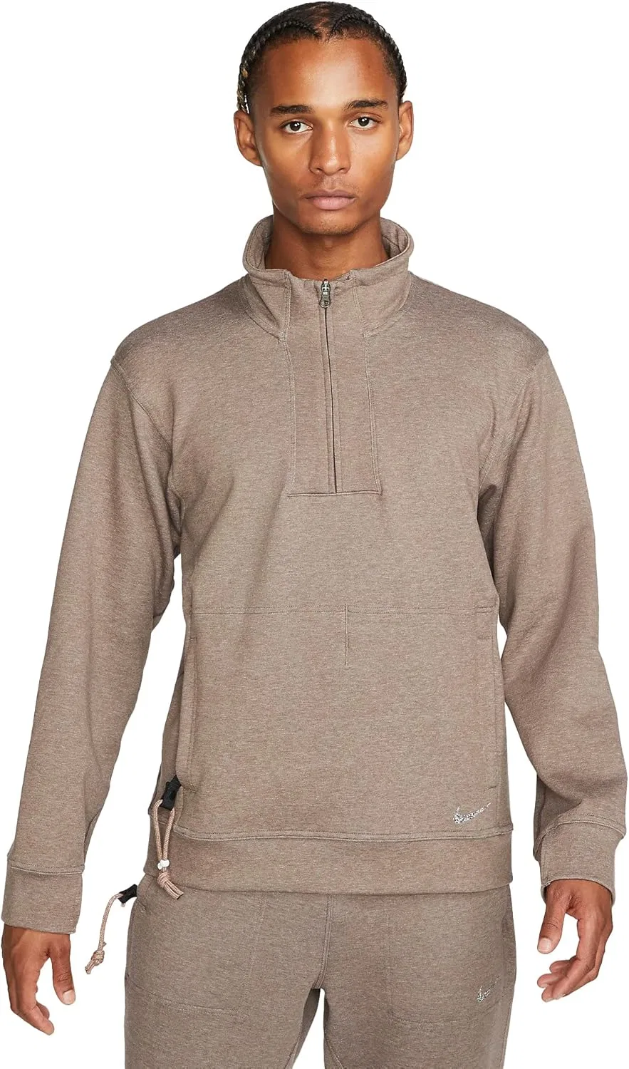 Мужская футболка Nike Dri-FIT Yoga Restore с застежкой-молнией на четверть длины