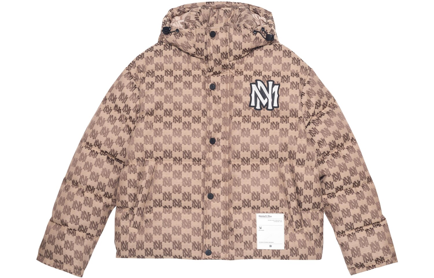 

Пуховик мужской коричневый Mitchell Ness
