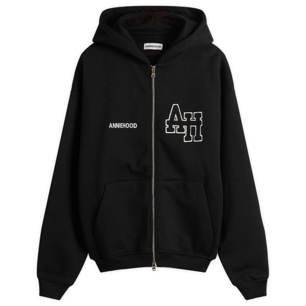 

Толстовка с капюшоном на молнии в студенческом стиле Annie Hood, черный/черный