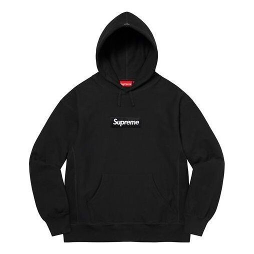 

Толстовка box logo hooded sweatshirt 'black white' Supreme, черный