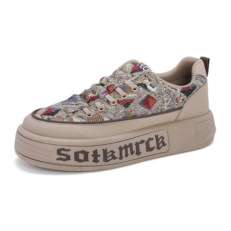

SHOUBA Мужские низкие скейтерские кеды цвета хаки, цвет Khaki