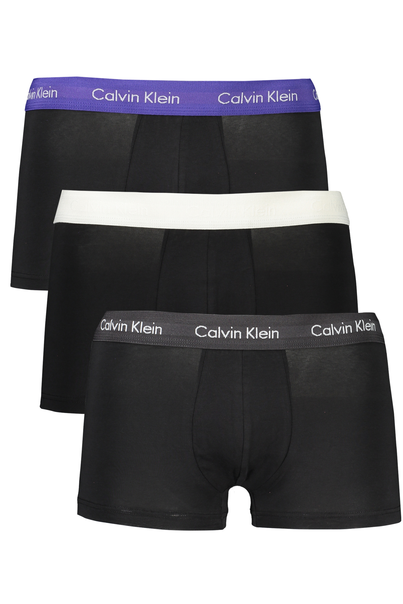 

Мужские боксеры Calvin Klein хлопковые с цветными резинками 3 шт, черный