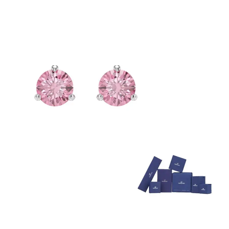 

Swarovski Родированные серьги-гвоздики женские розовые