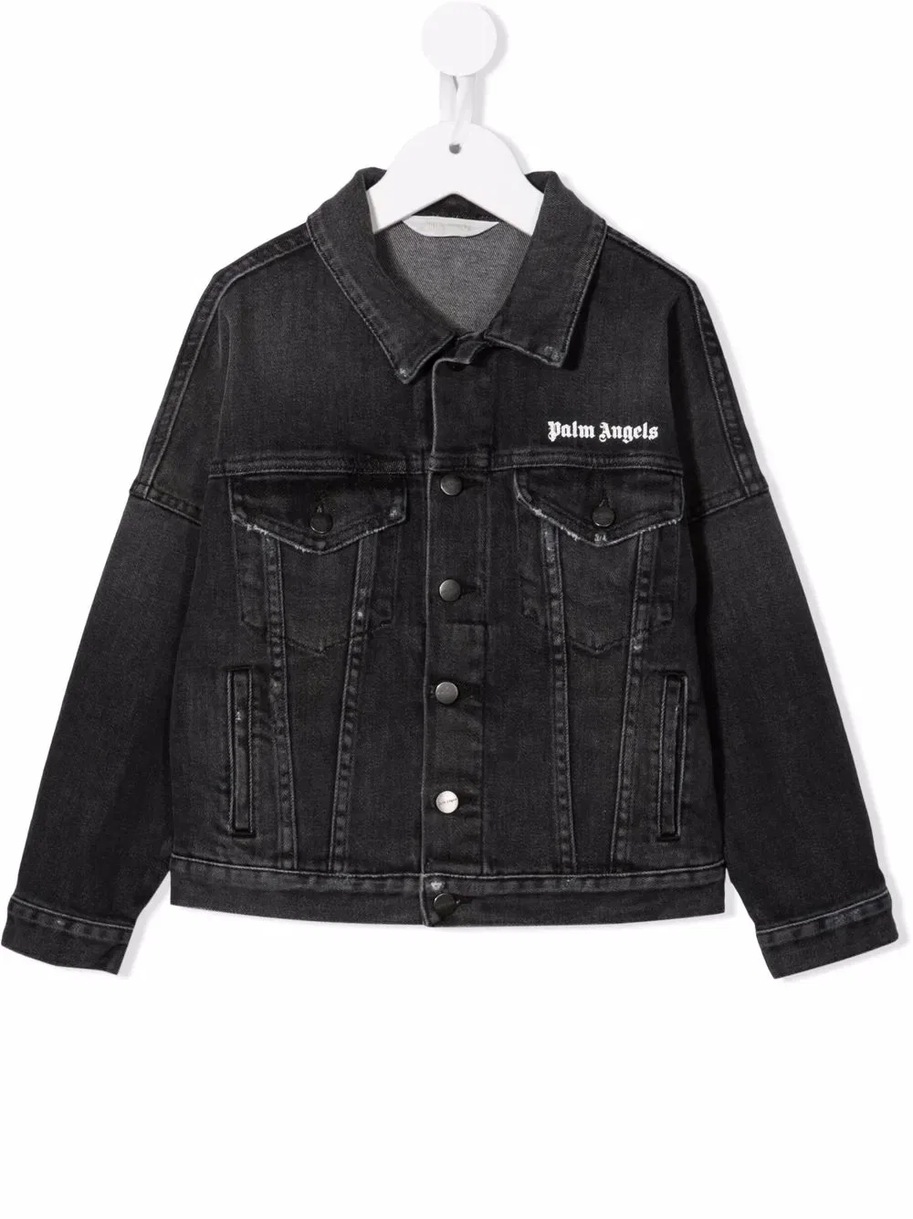 Джинсовая куртка с логотипом Palm Angels Kids, черный